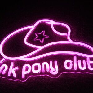 Pink Pony Neon Sign Western Cowgirl Neon Lights for Wall Decor Dimmable Neon